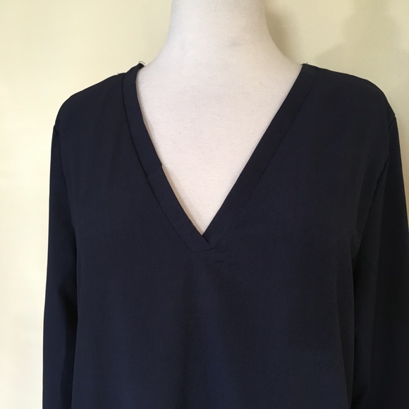 💥 CLEARANCE Chic Rolled Sleeve High Low Chiffon Shirt Dress - Picture 4 of 7